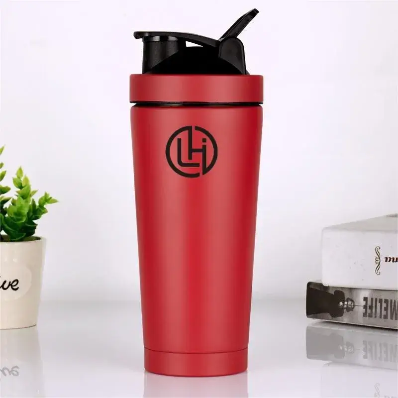 Stainless Steel Simple Protein Shaker Bottle With Leakproof & Knob
