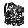 25L Small Gym Backpack W/Cup Holders Black White Cow