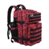 45L Large Gym Backpack W/Cup Holders Black- Red