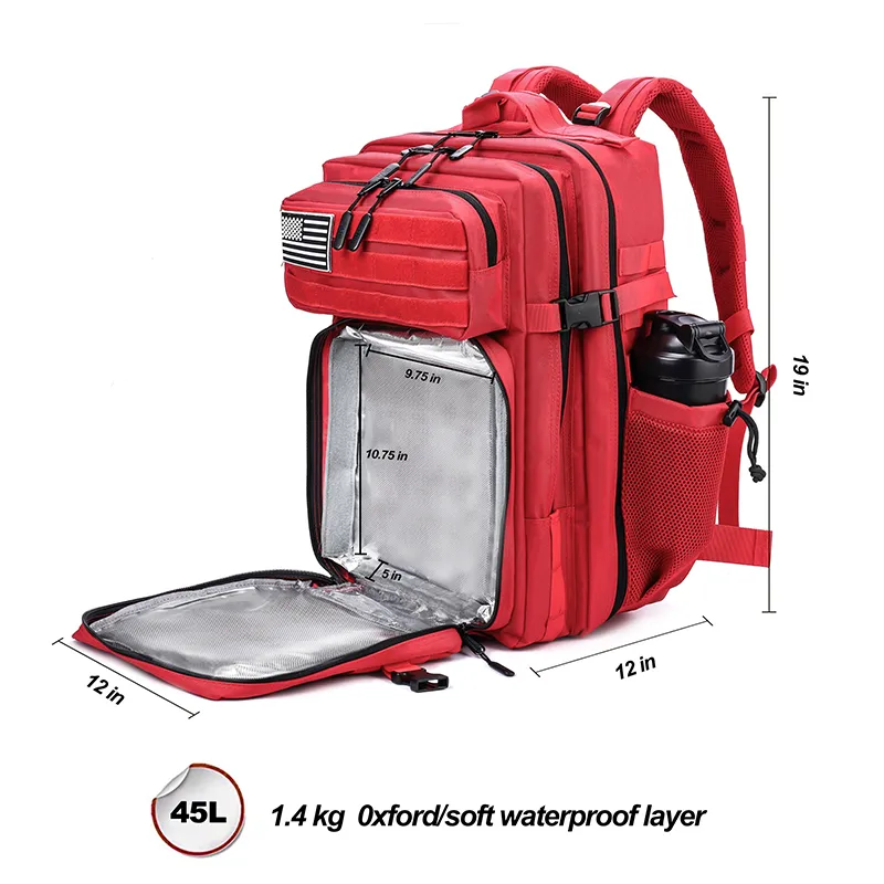 45L Elite Red Meal Prep Management Backpack